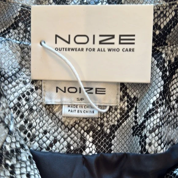Noize Black and Gray Python Leather Jacket - Picture 3 of 4